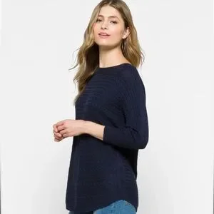 MARKET SPRUCE Reviera Cable Knit Dolman Sweater size Xs navy